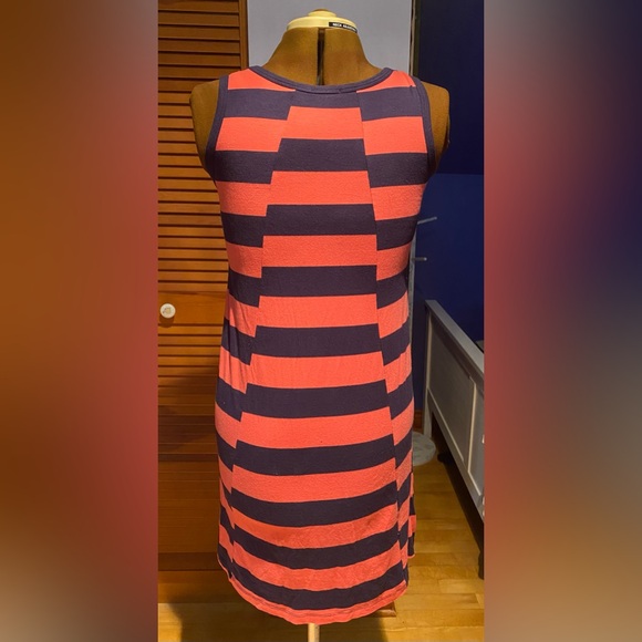 LillaP summer tank asymmetrical striped mini dress - Picture 3 of 4